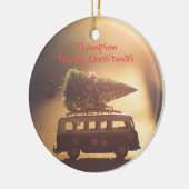 Holiday Groovy Van met flesborstel boven Keramisch Ornament (Links)