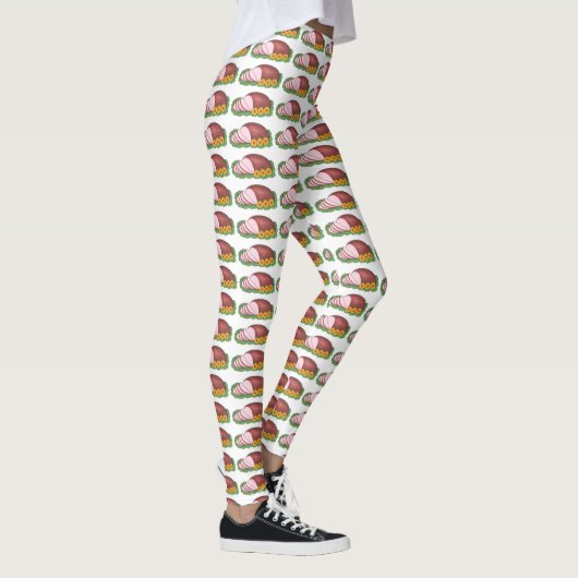 Holiday Ham Christmas Dinner Novelty Food Leggings (Rechts)