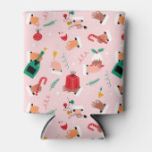 Holiday Hands Feestelijke Viering Patroon Blikjeskoeler (Voorkant)