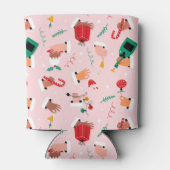 Holiday Hands Feestelijke Viering Patroon Blikjeskoeler (Achterkant)