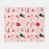 Holiday Hands Feestelijke Viering Patroon Fleece Deken (Voorkant (Horizontaal))