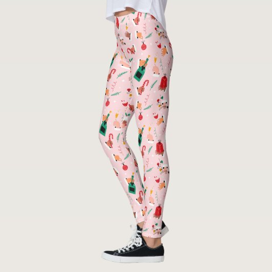 Holiday Hands Feestelijke Viering Patroon Leggings (Links)
