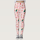 Holiday Hands Feestelijke Viering Patroon Leggings (Voorkant)