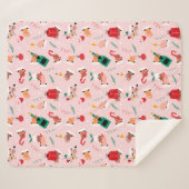 Holiday Hands Feestelijke Viering Patroon Sherpa Deken (Voorkant (horizontaal))