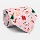 Holiday Hands Feestelijke Viering Patroon Stropdas (Opgerold)
