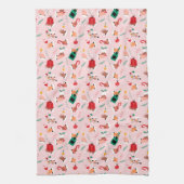 Holiday Hands Feestelijke Viering Patroon Theedoek (Verticaal)