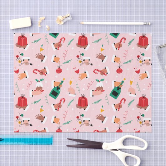 Holiday Hands Feestelijke Viering Patroon Tissuepapier (Craft)