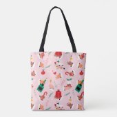 Holiday Hands Feestelijke Viering Patroon Tote Bag (Achterkant)