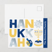 Holiday Hanukkah Briefkaart (Voorkant / Achterkant)