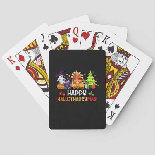 Holiday Happy HalloBedanktMas kersthalloween F Pokerkaarten (Achterkant)