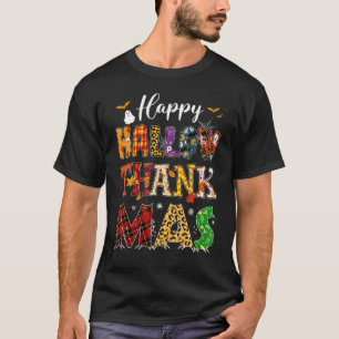 Holiday Happy HallowBedanktMas Kerstmis Thanksgivi T-shirt