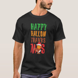 Holiday Happy Hallowthanksmas Kerstmis Thanksgivi T-shirt