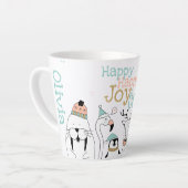 Holiday Happy Joy-oUS Cute Cartoon Animals Latte Mok (Linkerhoek)