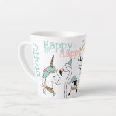Holiday Happy Joy-oUS Funny Cartoon Animals Latte Mok (Linkerhoek)