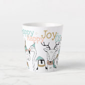 Holiday Happy Joy-oUS Funny Cartoon Animals Latte Mok (Voorkant)
