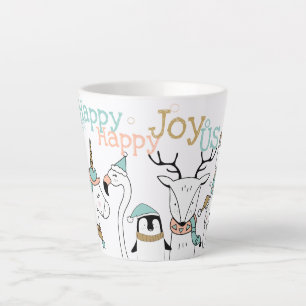 Holiday Happy Joy-oUS Funny Cartoon Animals Latte Mok