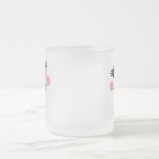 Holiday Happy Snowman Face Monogram Matglas Koffiemok (Center)