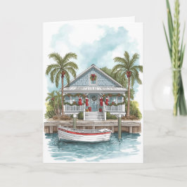 Holiday Harbor Cottage – Tropical Greeting Card Kaart