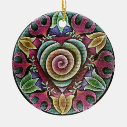 Holiday Heart Mandala Ornament (Voorkant)