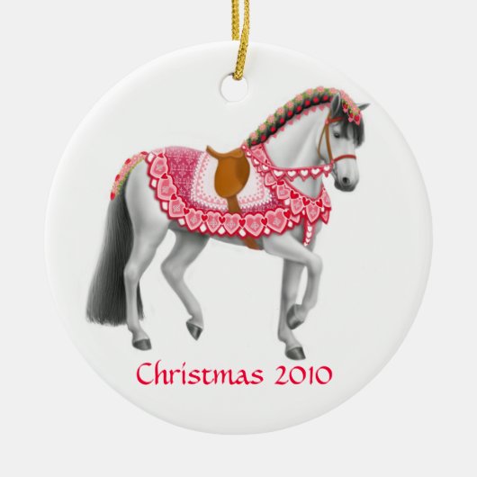 Holiday Hearts Parade Horse Ornament (Voorkant)