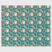 Holiday Hedgehog Whimsical Wrapping Paper Cadeaupapier (Vlak)