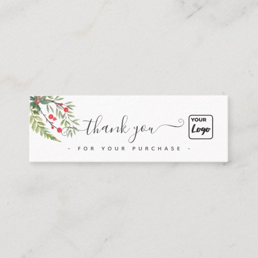 Holiday Heilige botanische logo dank u Mini Visitekaartje (Voorkant)