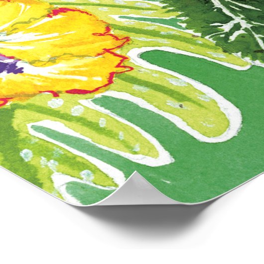 Holiday Hibiscus Green poster (Hoek)
