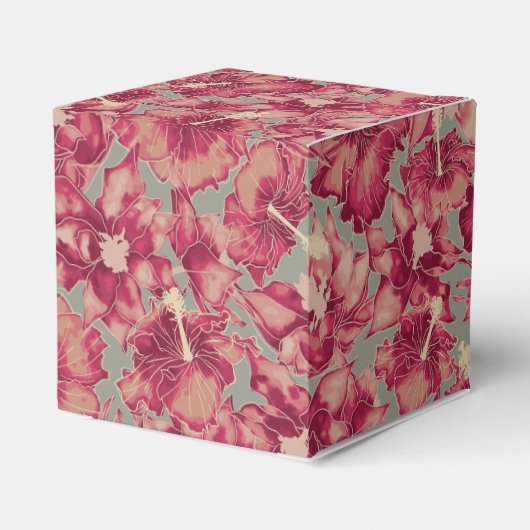 Holiday Hibiscus, Hawaiian Style Kerstmis Bedankdoosjes (Achterkant)