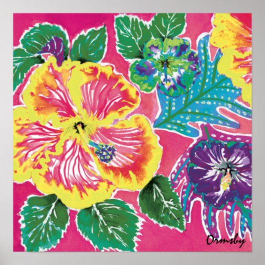 Holiday Hibiscus Magenta poster (Voorkant)
