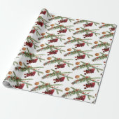 Holiday Highbush Cranberries & Green Spruce Wrappi Cadeaupapier (Uitgerold)