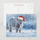 Holiday Highland Calf in the Snow Cute Briefkaart (Voorkant / Achterkant)