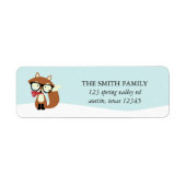 Holiday Hipster Brown Fox Etiket (Voorkant)