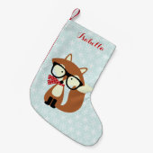 Holiday Hipster Brown Fox Kleine Kerstsok (Voorkant (Hangend))