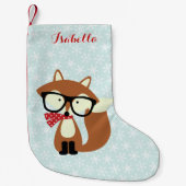 Holiday Hipster Brown Fox Kleine Kerstsok (Voorkant)
