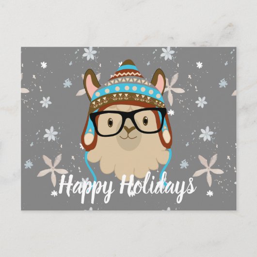Holiday Hipster Llama Briefkaart (Voorkant)