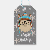 Holiday Hipster Llama Cadeaulabel (Voorkant)
