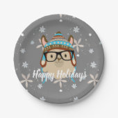 Holiday Hipster Llama Papieren Bordje (Voorkant)