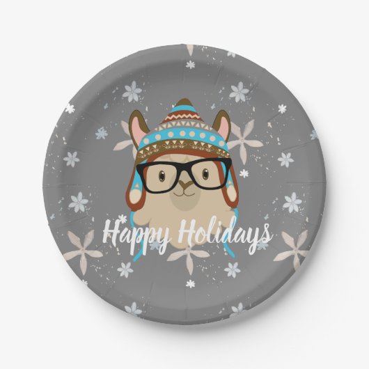 Holiday Hipster Llama Papieren Bordje (Voorkant)