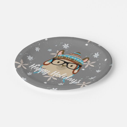 Holiday Hipster Llama Papieren Bordje (Gekanteld)