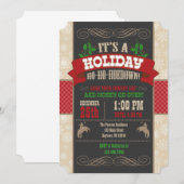 Holiday Ho Ho Hoedown Uitnodiging kerstfeest (Voorkant / Achterkant)