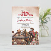 Holiday Hoedown Western Christmas Santa Cowboy Kaart (Staand voorkant)