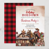 Holiday Hoedown Western Christmas Santa Cowboy Kaart (Voorkant / Achterkant)