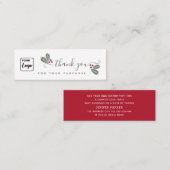 Holiday holly aangepaste logo dank u mini visitekaartje (Voorkant / Achterkant)