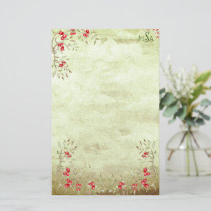 Holiday Holly Aangepaste Vintage van het Manuscrip Briefpapier