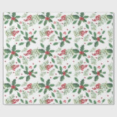 Holiday Holly & Berries - Groot Cadeaupapier (Vlak)