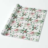 Holiday Holly & Berries - Groot Cadeaupapier (Uitgerold)