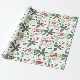 Holiday Holly & Berries - Groot Cadeaupapier