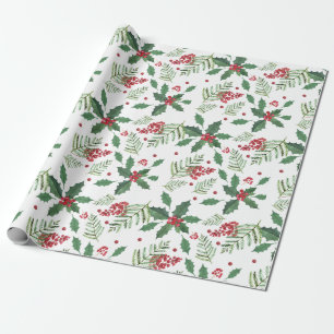 Holiday Holly & Berries - Groot Cadeaupapier