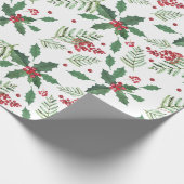Holiday Holly & Berries - Groot Cadeaupapier (Hoek)