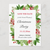 Holiday Holly Berry kerstparty, behalve datum Aankondigingskaart (Voorkant)